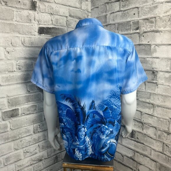 Surf Guru Polynesian Hawaiian Tropical Print Short Sleeve Casual Shirt - Picture 5 of 8